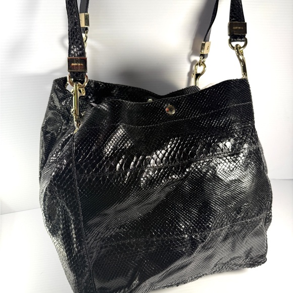 Jimmy Choo Black Snakeskin Shoulder Bag - Picture 1 of 13